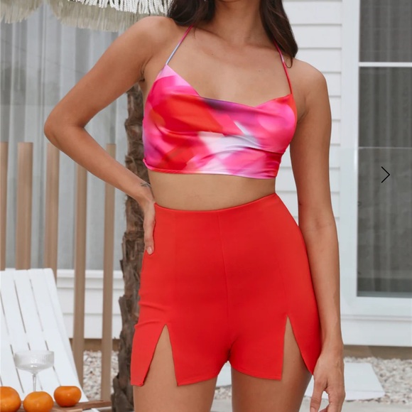 HELLO MOLLY CALABASAS SHORTS TANGERINE - Picture 1 of 2
